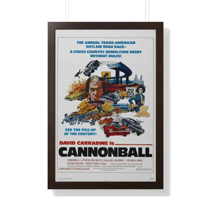 CANNONBALL 1976 - Framed Movie Poster 20" x 30" Walnut - The Sticker Space