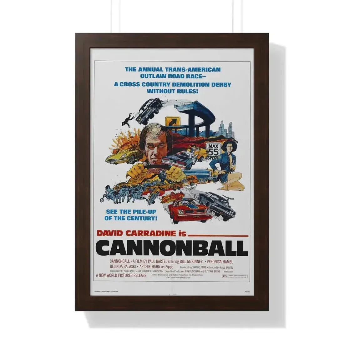CANNONBALL 1976 - Framed Movie Poster - The Sticker Space