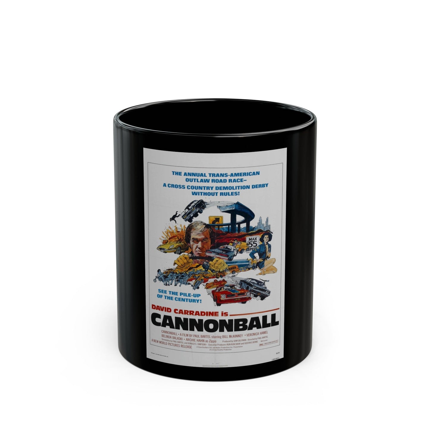 CANNONBALL 1976 Movie Poster - Black Coffee Mug-11oz-The Sticker Space