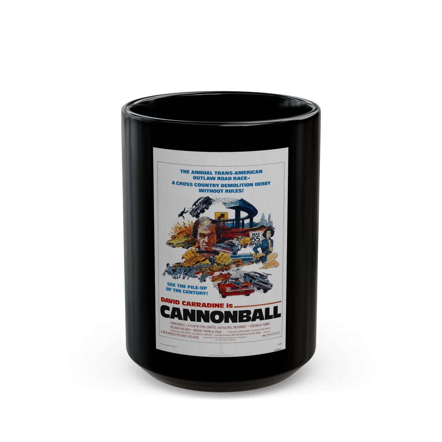 CANNONBALL 1976 Movie Poster - Black Coffee Mug-15oz-The Sticker Space