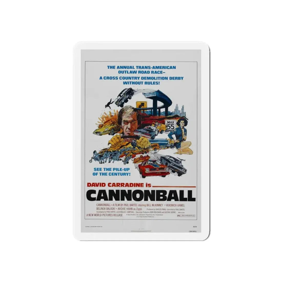 CANNONBALL 1976 Movie Poster - Refrigerator Magnet 6 Inch - The Sticker Space