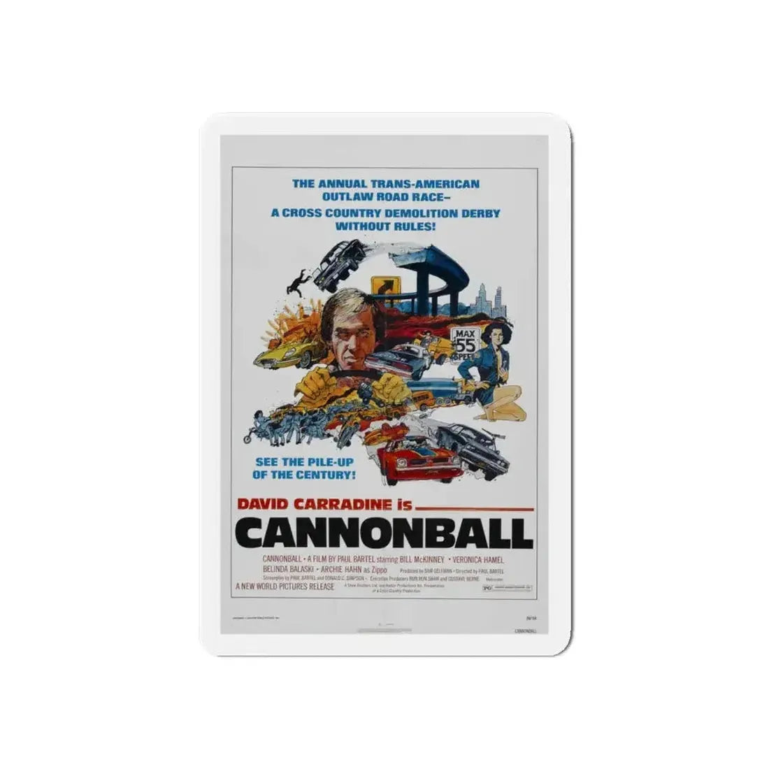 CANNONBALL 1976 Movie Poster - Refrigerator Magnet - The Sticker Space