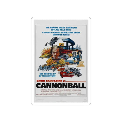 CANNONBALL 1976 Movie Poster STICKER Vinyl Die-Cut Decal 4 Inch - The Sticker Space