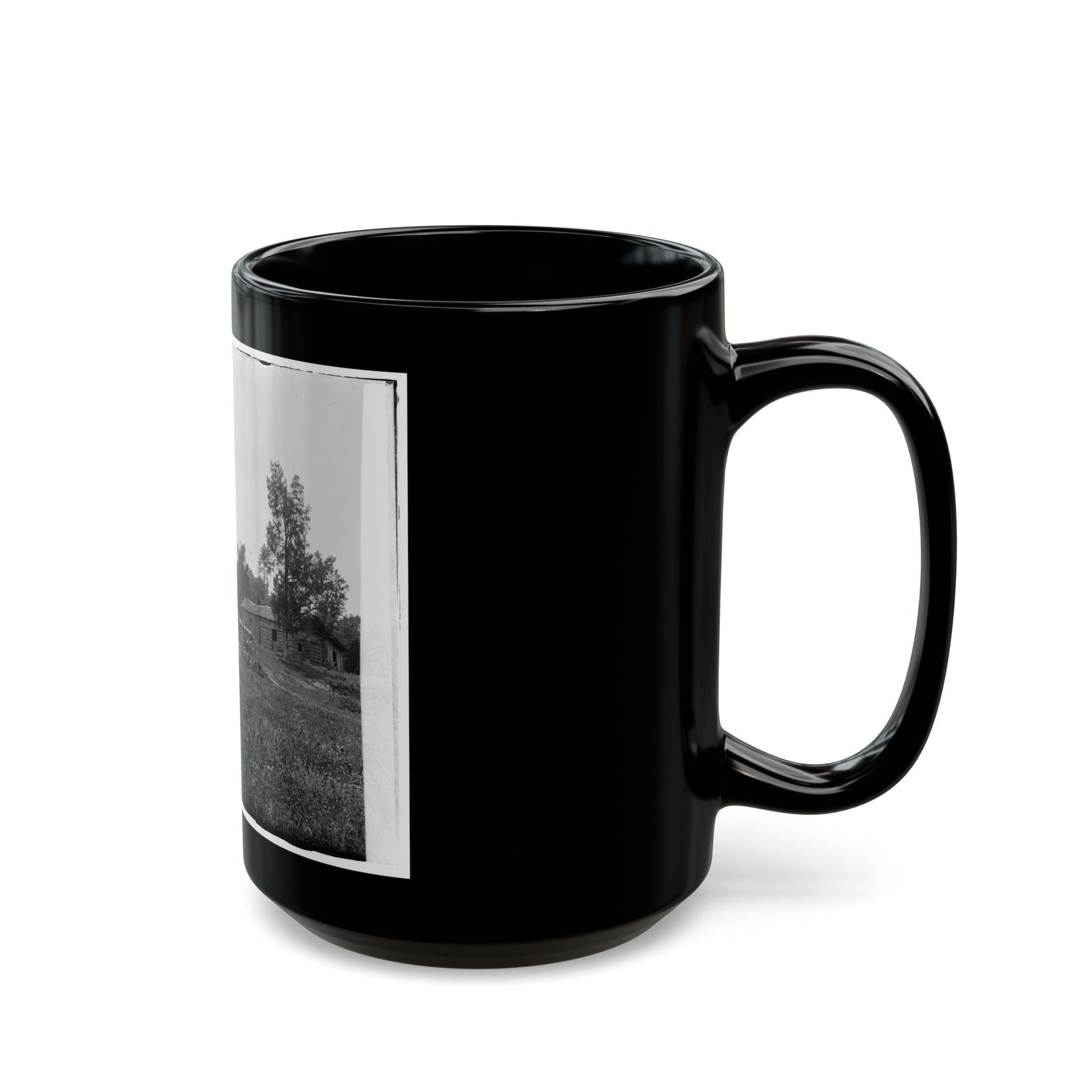 Cannons, Monument, And Cabin At Chickamauga And Chattanooga National Military Park (U.S. Civil War) Black Coffee Mug-The Sticker Space