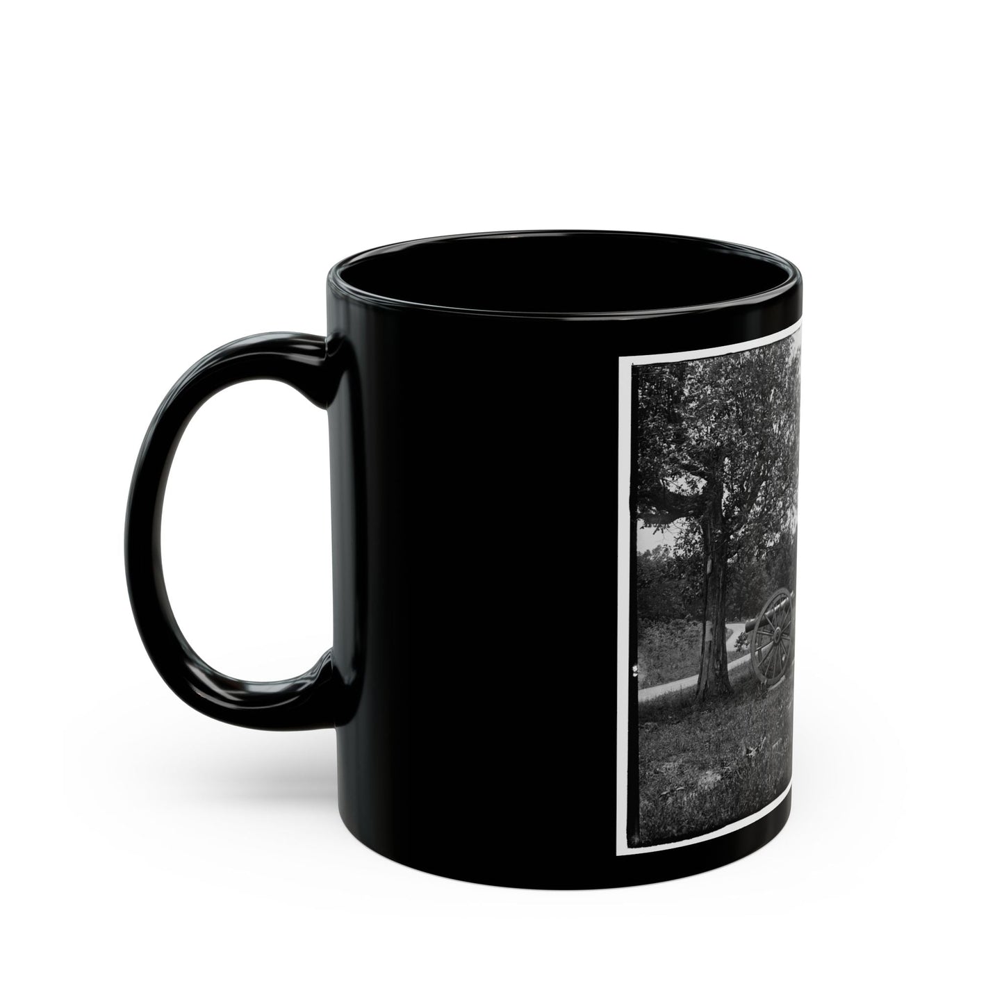 Cannons, Monument, And Cabin At Chickamauga And Chattanooga National Military Park (U.S. Civil War) Black Coffee Mug-The Sticker Space