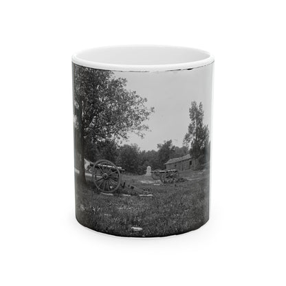 Cannons, Monument, And Cabin At Chickamauga And Chattanooga National Military Park (U.S. Civil War) White Coffee Mug-11oz-The Sticker Space