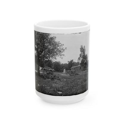 Cannons, Monument, And Cabin At Chickamauga And Chattanooga National Military Park (U.S. Civil War) White Coffee Mug-15oz-The Sticker Space