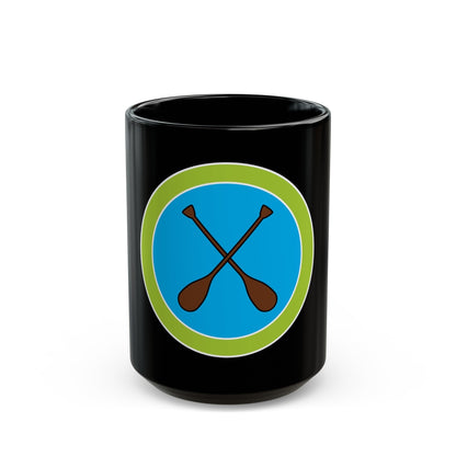 Canoeing (Boy Scout Merit Badge) Black Coffee Mug-15oz-The Sticker Space