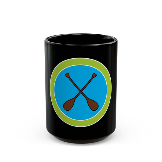 Canoeing (Boy Scout Merit Badge) Black Coffee Mug-15oz-The Sticker Space