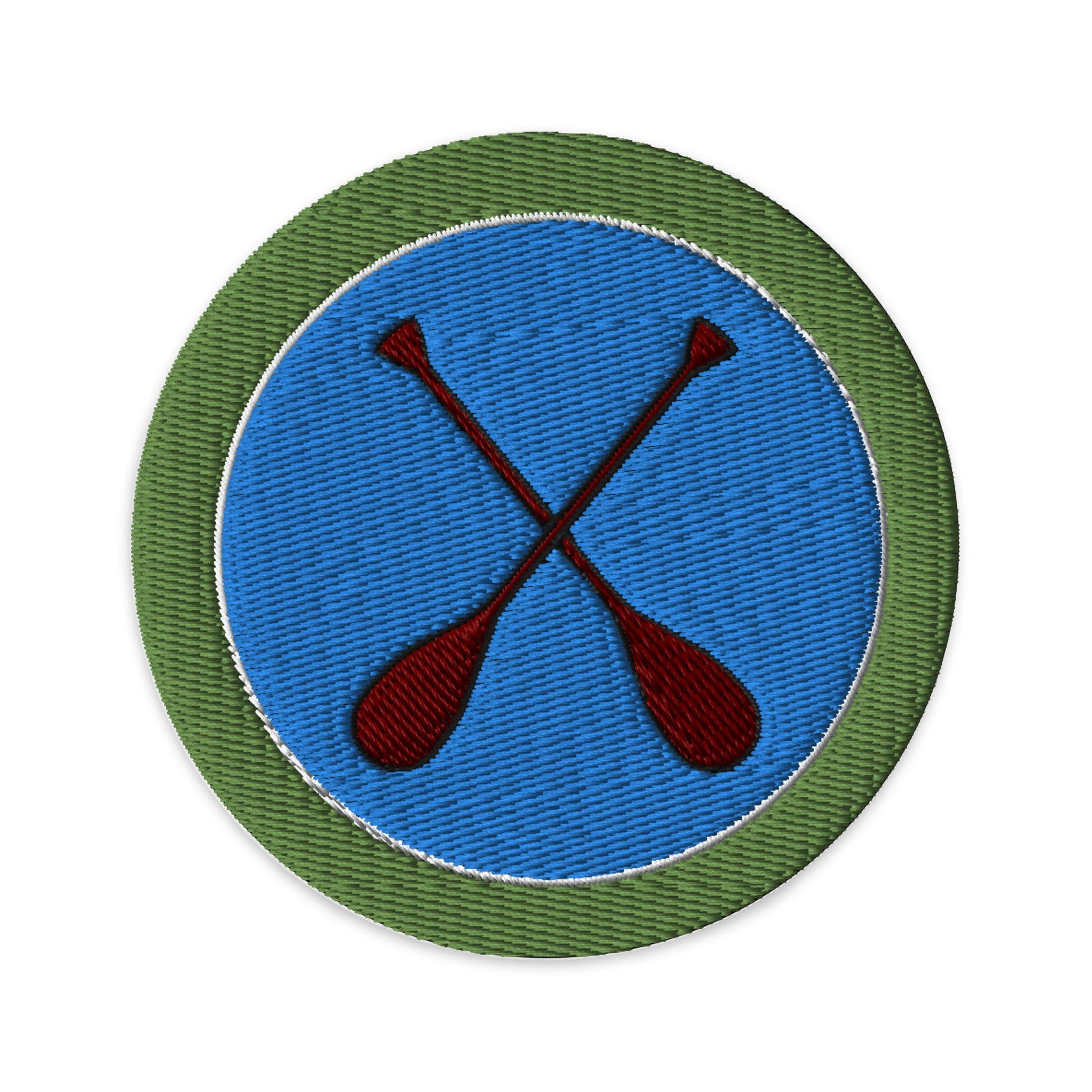 Canoeing (Boy Scouts Merit Badge) Embroidered Patch-Black-The Sticker Space