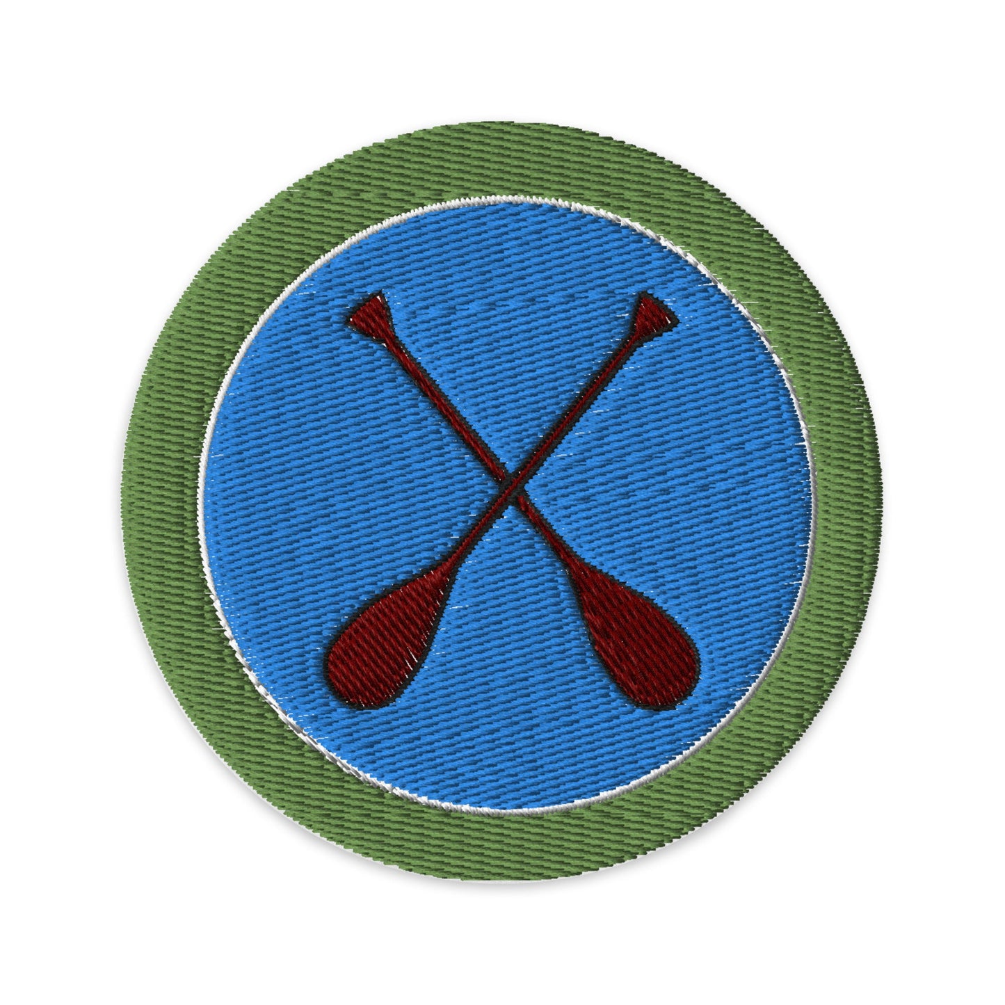 Canoeing (Boy Scouts Merit Badge) Embroidered Patch-White-The Sticker Space