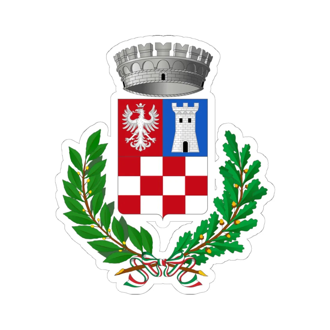 Canosio-Stemma (Italy) (Coat of Arms) STICKER Vinyl Kiss-Cut Decal 6 Inch White - The Sticker Space