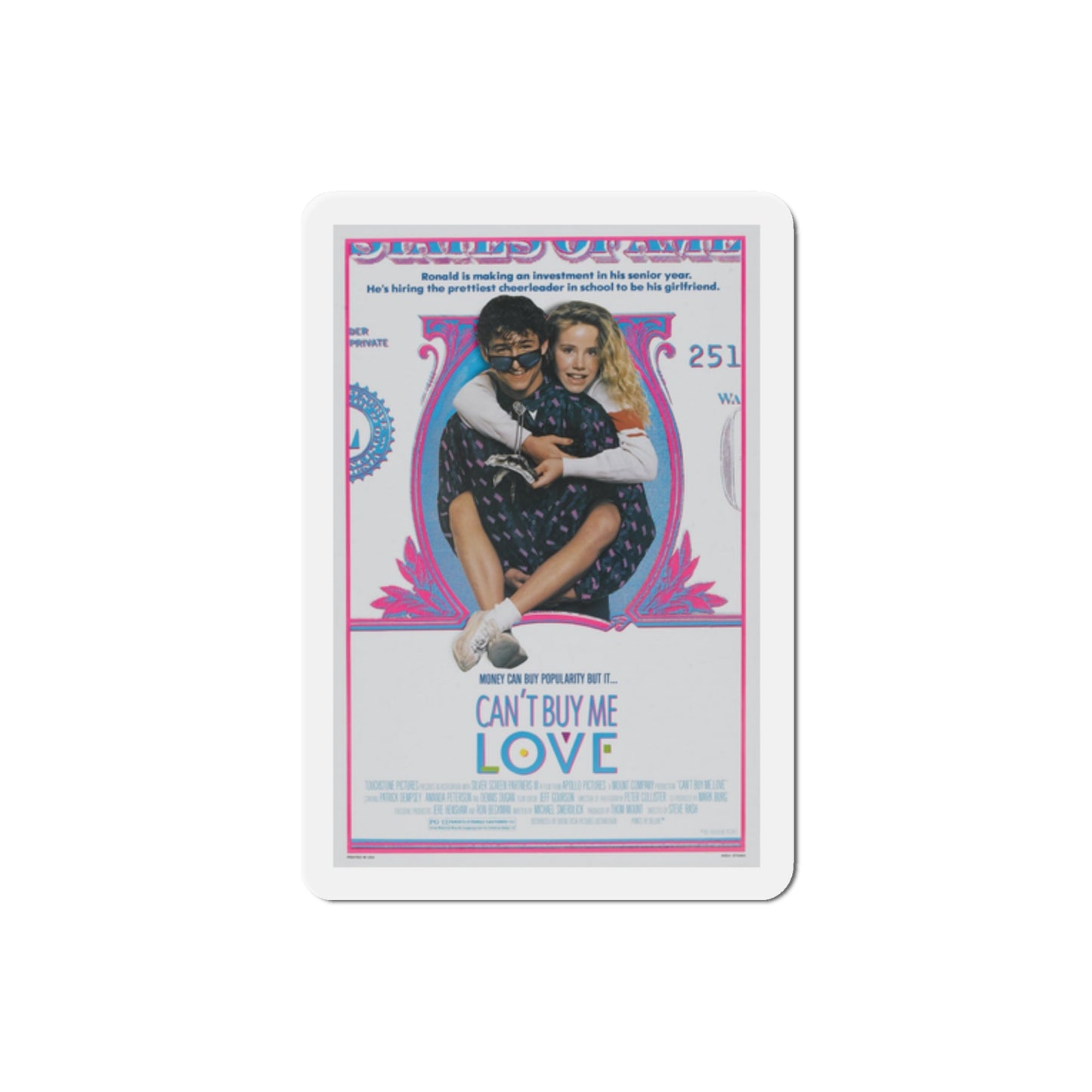 Can't Buy Me Love 1987 Movie Poster Die-Cut Magnet-2" x 2"-The Sticker Space