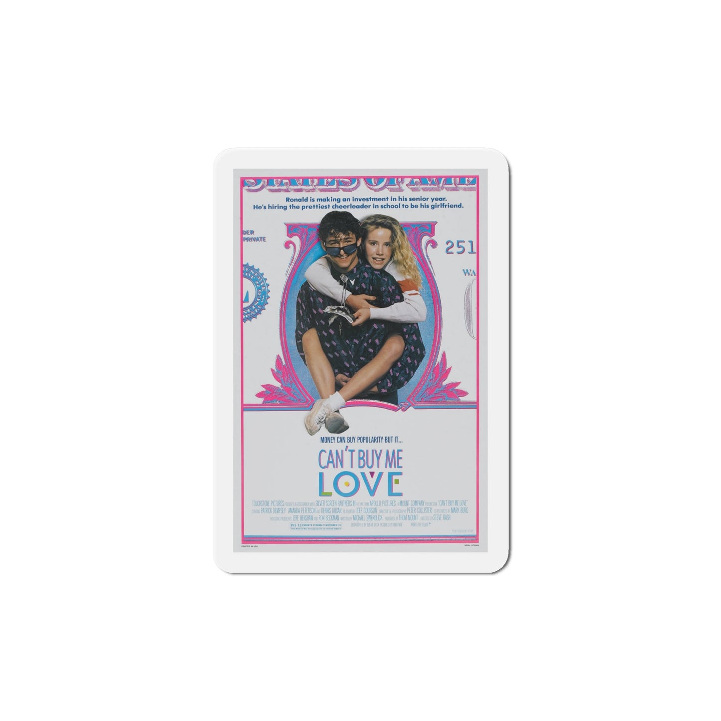 Can't Buy Me Love 1987 Movie Poster Die-Cut Magnet-6 × 6"-The Sticker Space