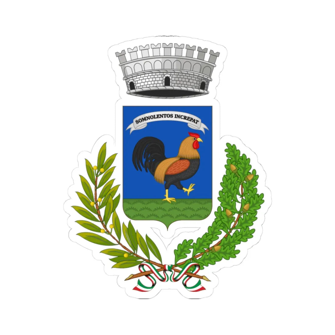 Cantagallo-Stemma (Italy) (Coat of Arms) STICKER Vinyl Kiss-Cut Decal 3 Inch White - The Sticker Space