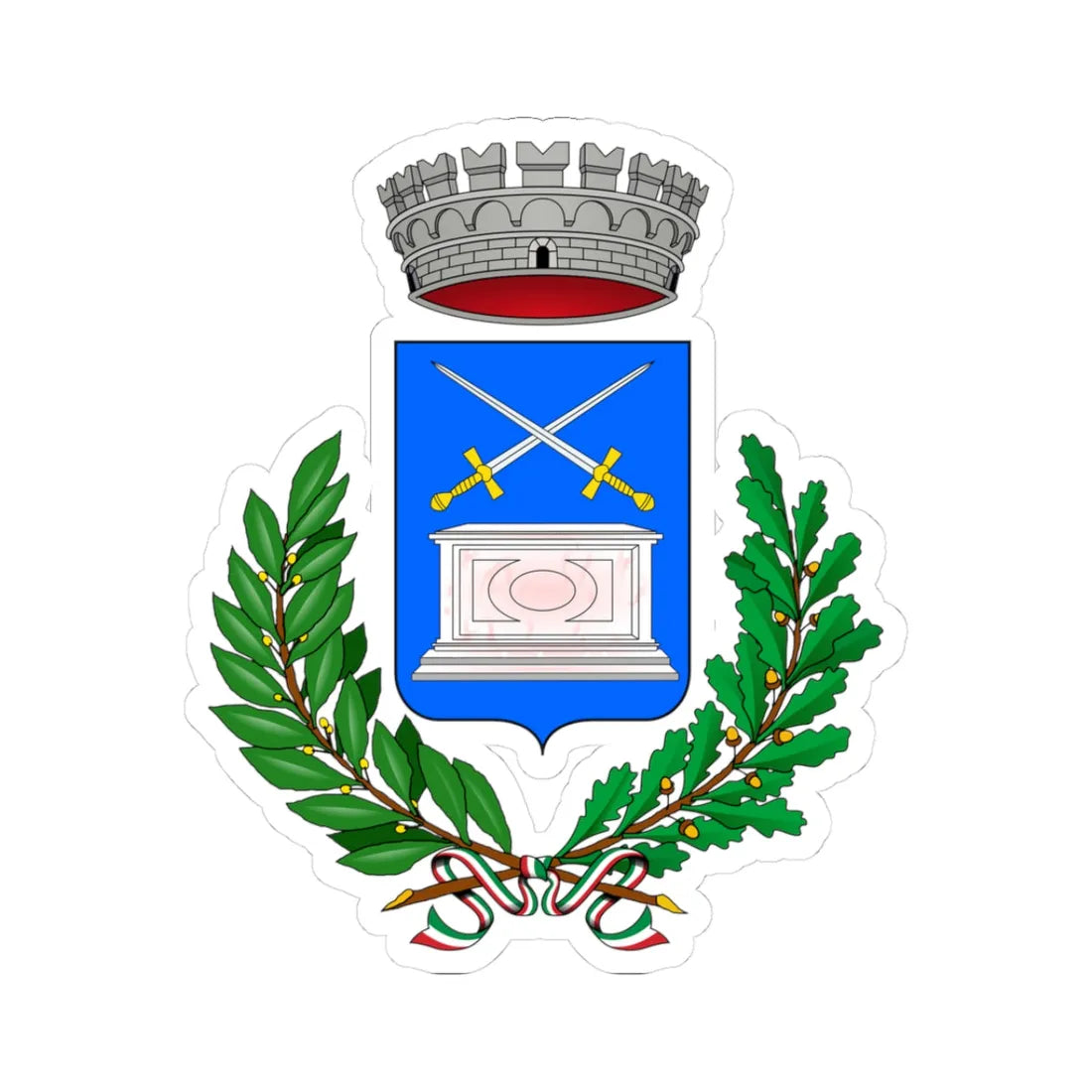 Cantello-Stemma (Italy) (Coat of Arms) STICKER Vinyl Kiss-Cut Decal 3 Inch White - The Sticker Space