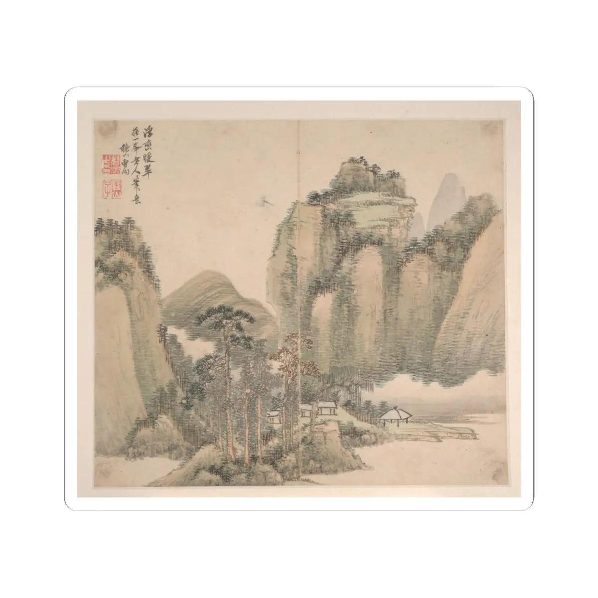 Cao Jian - Landscapes in the Styles of Various Artists - dated 1716 v10 - STICKER Vinyl Kiss-Cut Decal