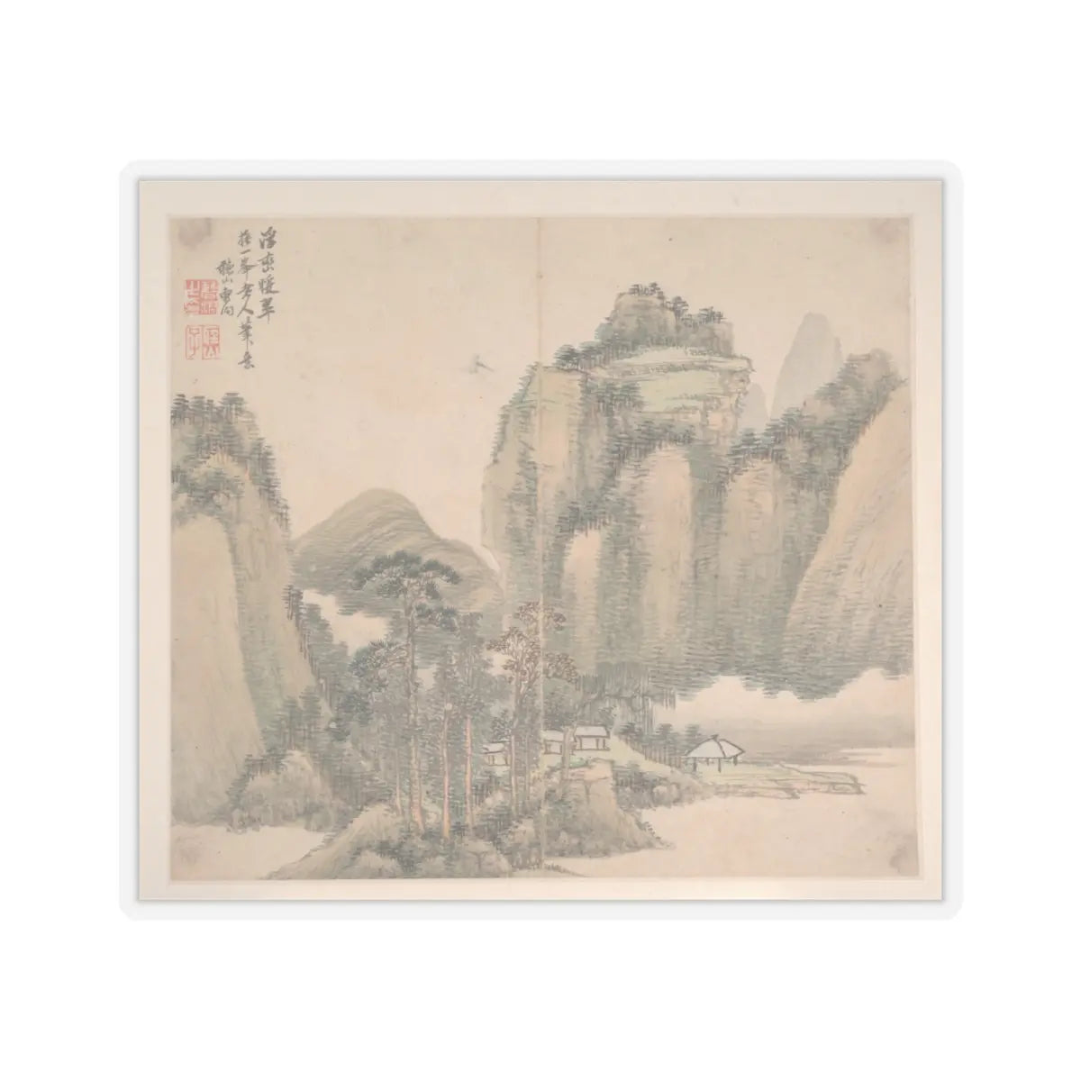 Cao Jian - Landscapes in the Styles of Various Artists - dated 1716 v10 - STICKER Vinyl Kiss-Cut Decal