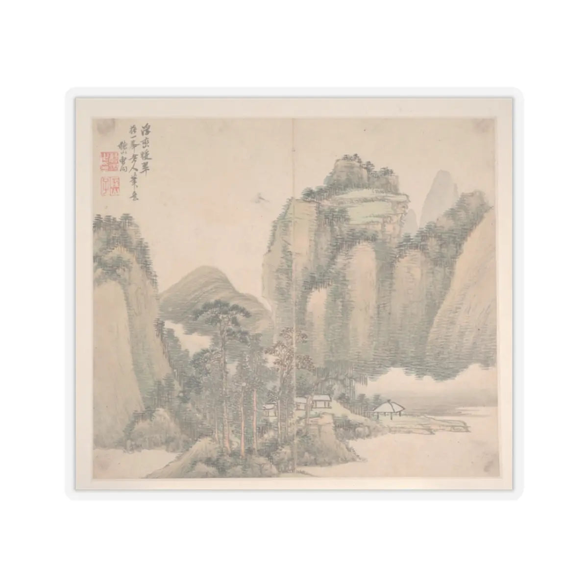 Cao Jian - Landscapes in the Styles of Various Artists - dated 1716 v10 - STICKER Vinyl Kiss-Cut Decal