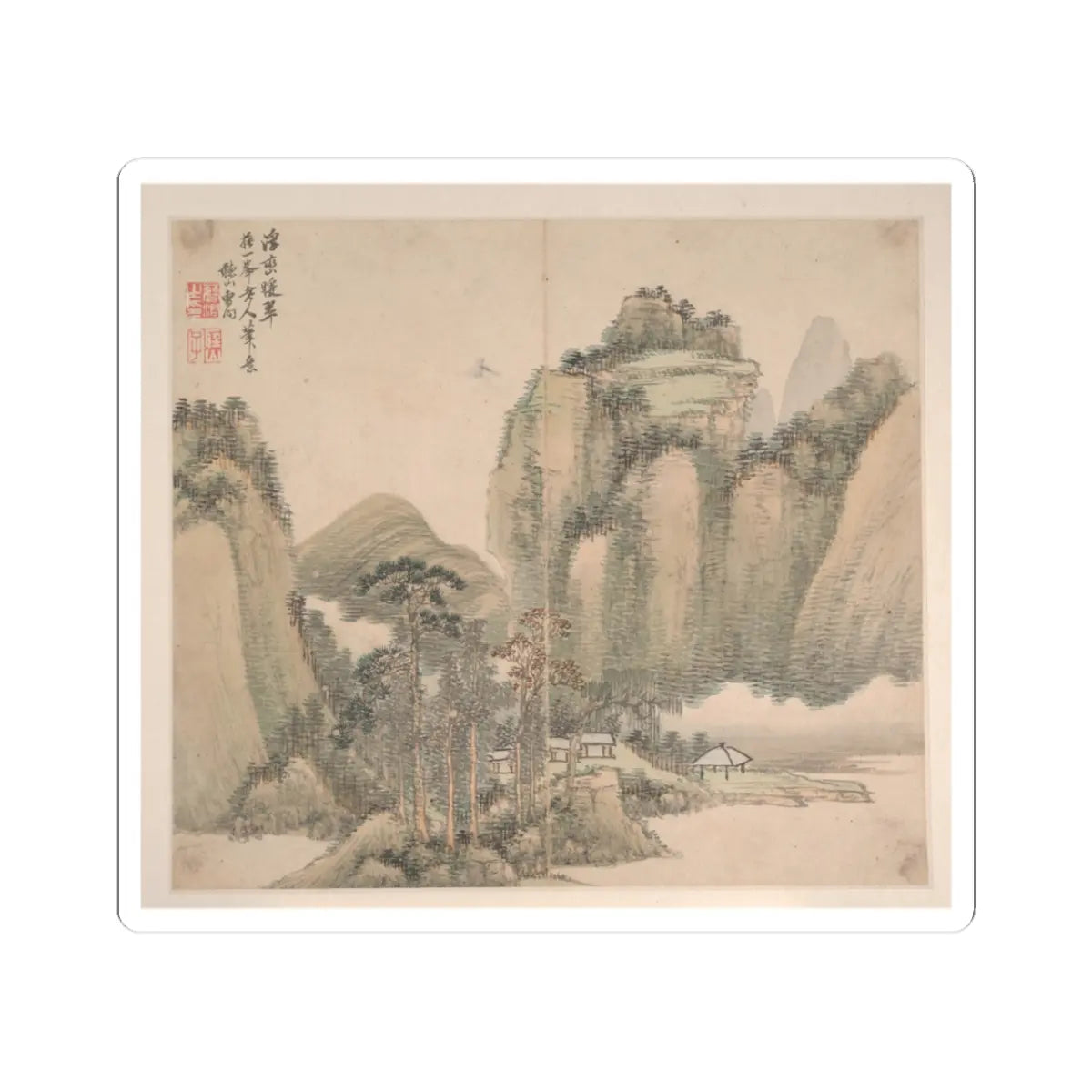 Cao Jian - Landscapes in the Styles of Various Artists - dated 1716 v10 - STICKER Vinyl Kiss-Cut Decal