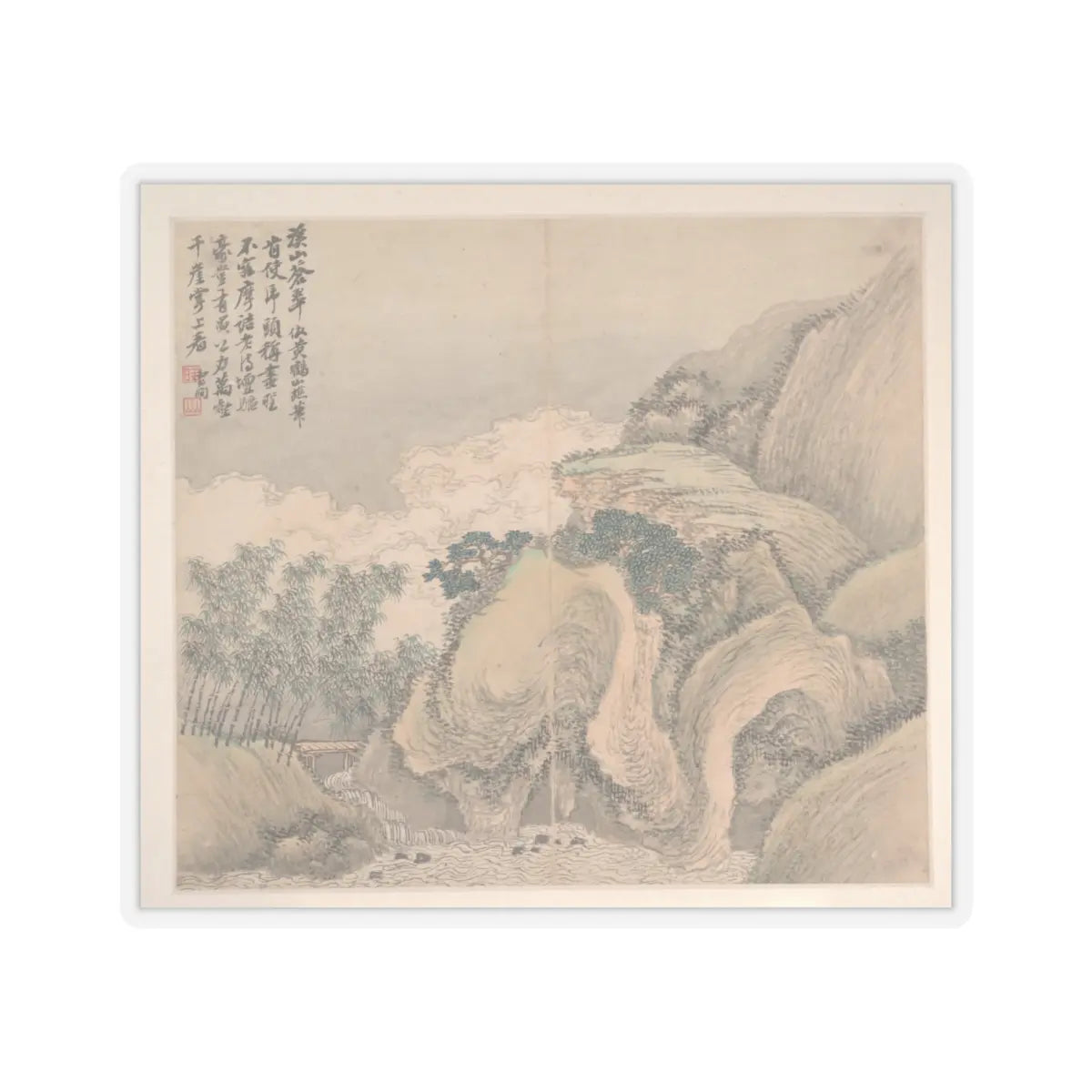Cao Jian - Landscapes in the Styles of Various Artists - dated 1716 v11 - STICKER Vinyl Kiss-Cut Decal