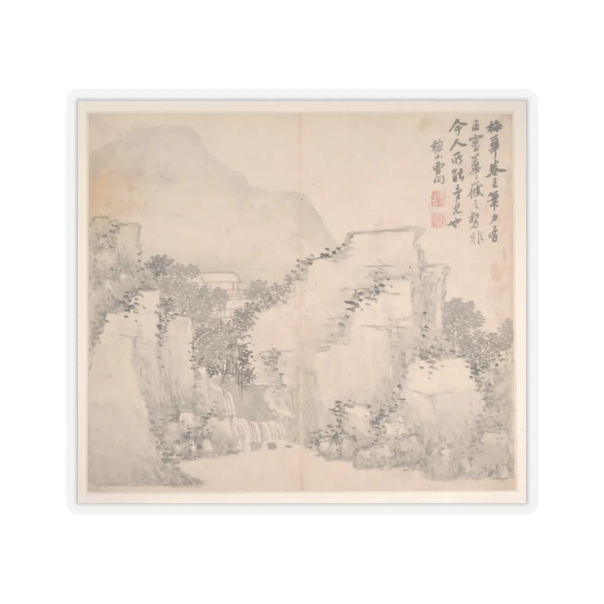 Cao Jian - Landscapes in the Styles of Various Artists - dated 1716 v4 - STICKER Vinyl Kiss-Cut Decal