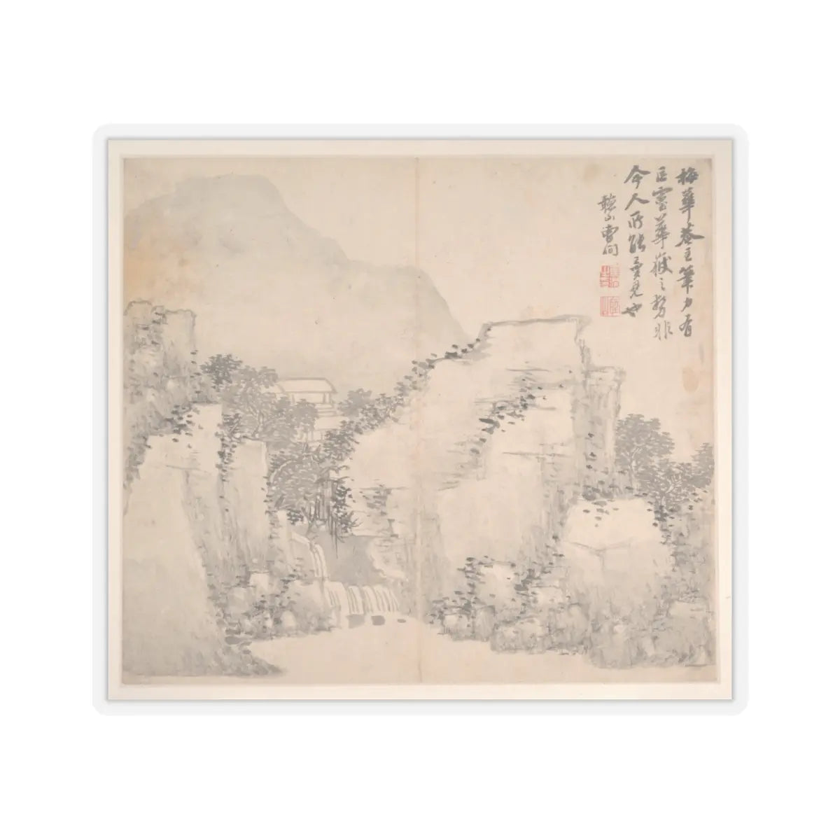Cao Jian - Landscapes in the Styles of Various Artists - dated 1716 v4 - STICKER Vinyl Kiss-Cut Decal