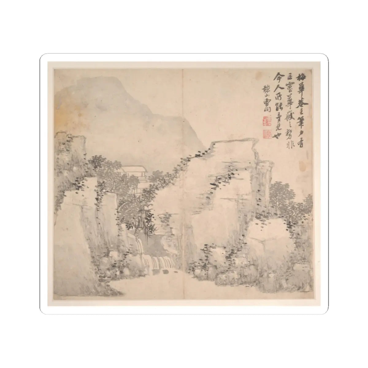 Cao Jian - Landscapes in the Styles of Various Artists - dated 1716 v4 - STICKER Vinyl Kiss-Cut Decal