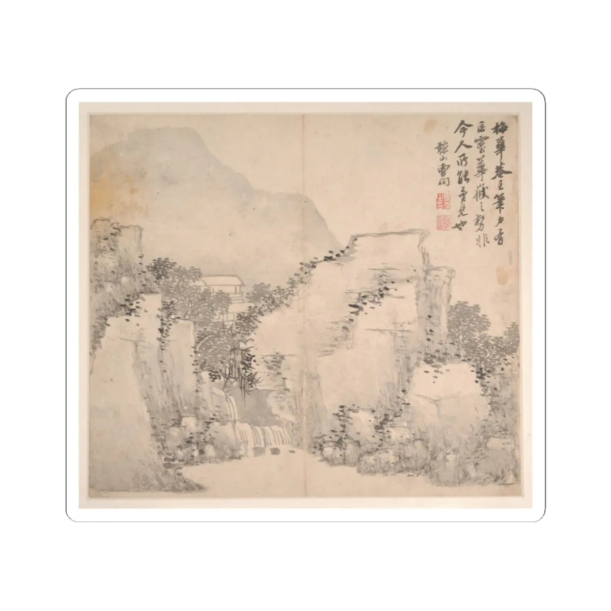 Cao Jian - Landscapes in the Styles of Various Artists - dated 1716 v4 - STICKER Vinyl Kiss-Cut Decal