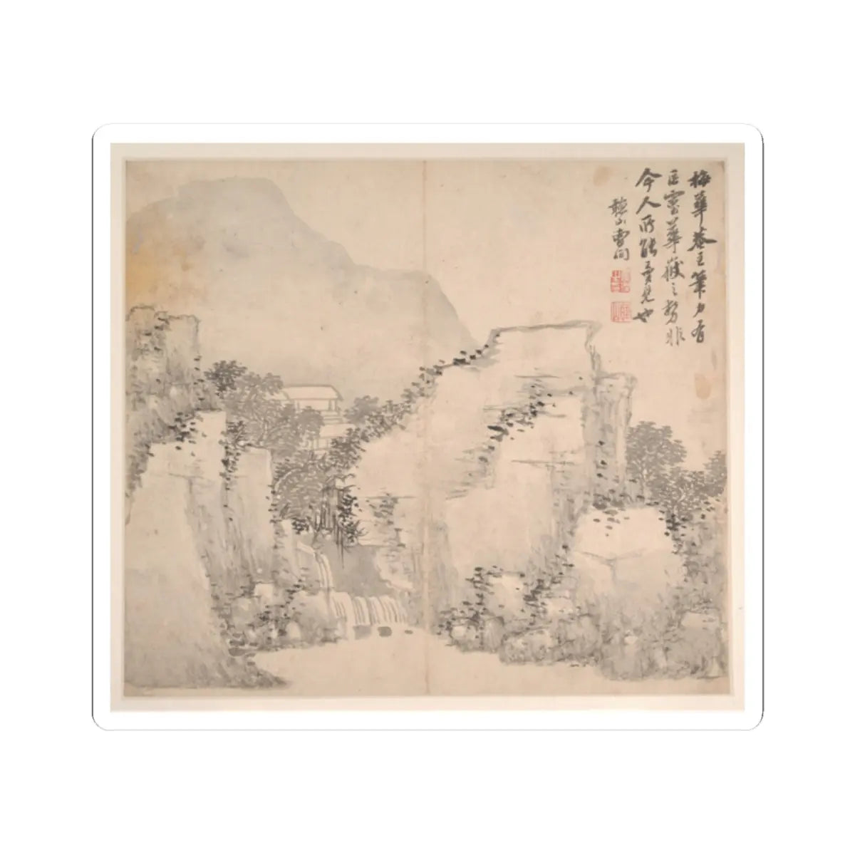Cao Jian - Landscapes in the Styles of Various Artists - dated 1716 v4 - STICKER Vinyl Kiss-Cut Decal