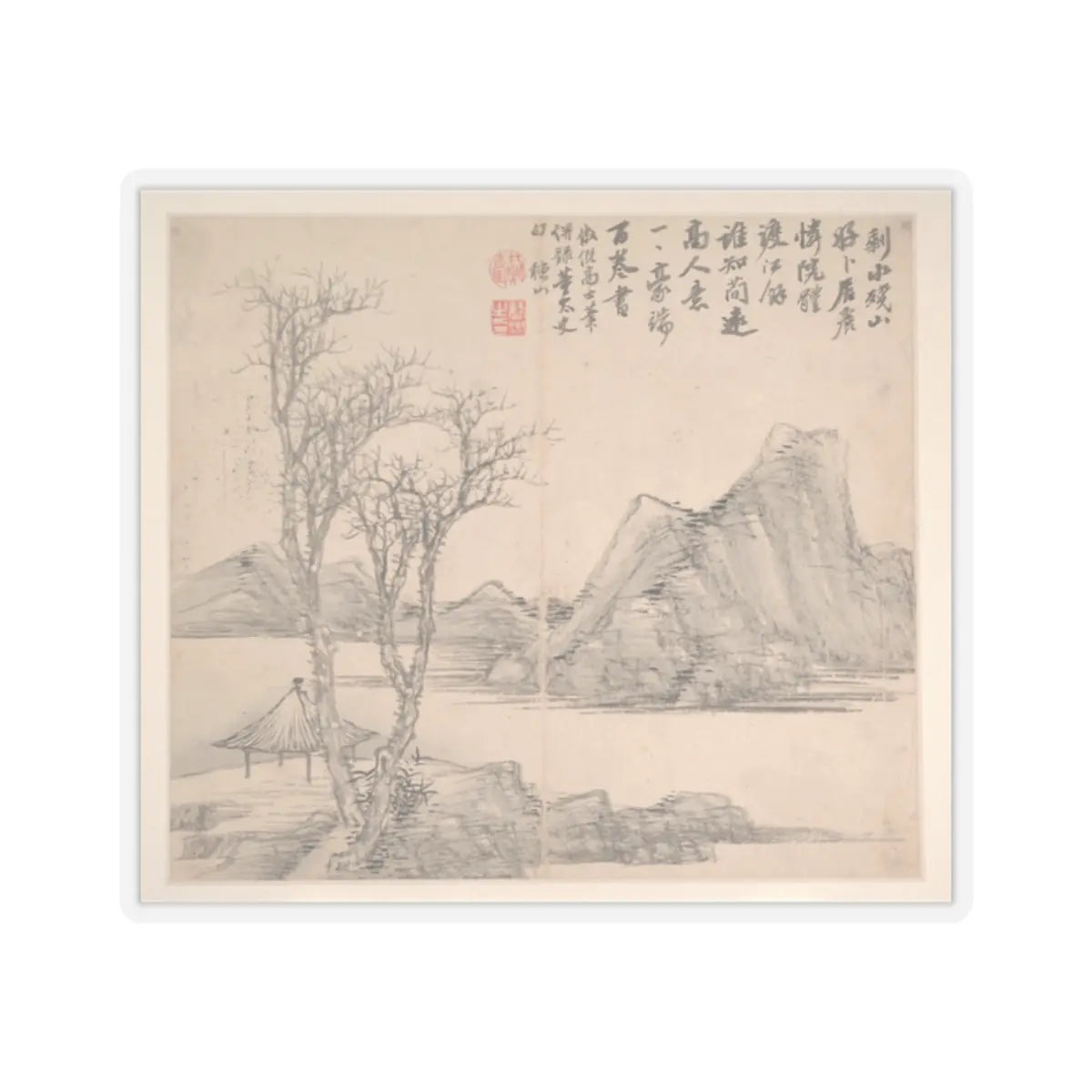 Cao Jian - Landscapes in the Styles of Various Artists - dated 1716 v6 - STICKER Vinyl Kiss-Cut Decal