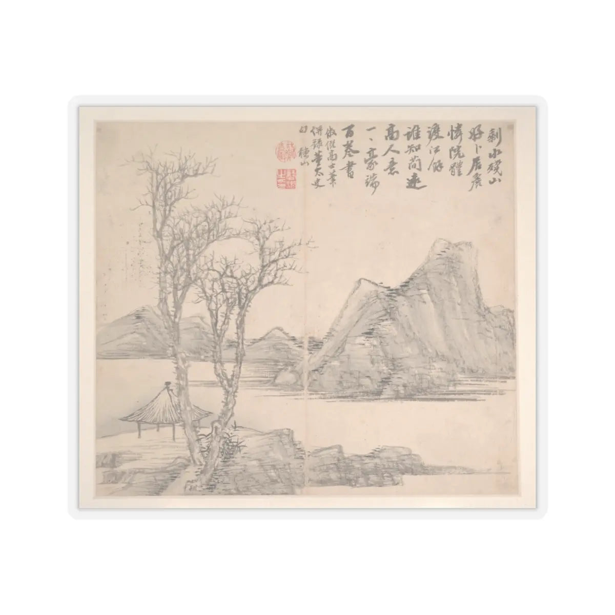 Cao Jian - Landscapes in the Styles of Various Artists - dated 1716 v6 - STICKER Vinyl Kiss-Cut Decal