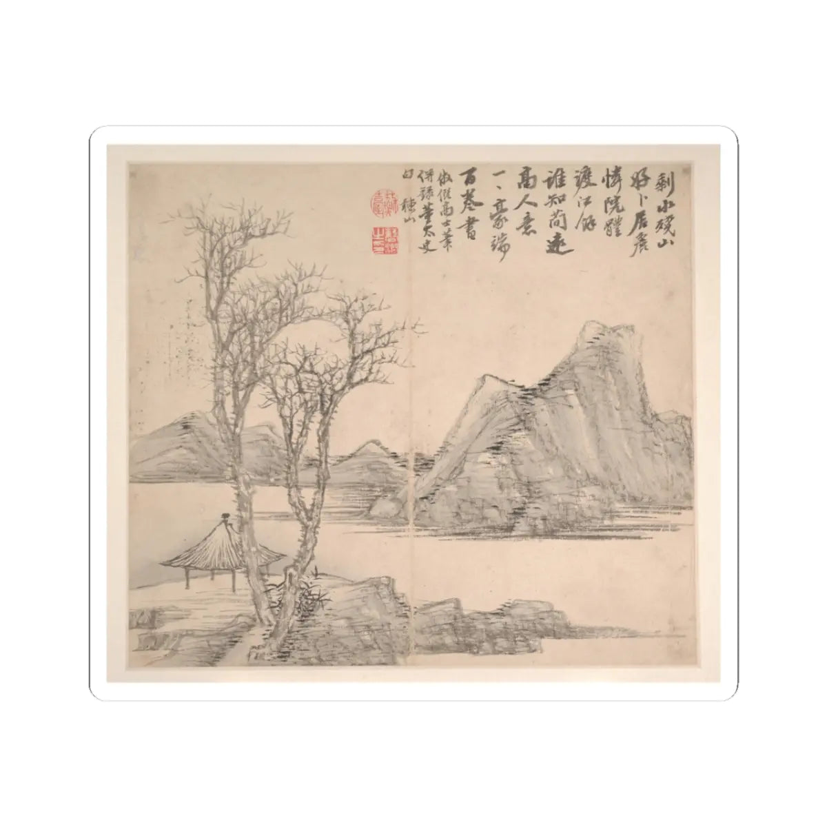 Cao Jian - Landscapes in the Styles of Various Artists - dated 1716 v6 - STICKER Vinyl Kiss-Cut Decal