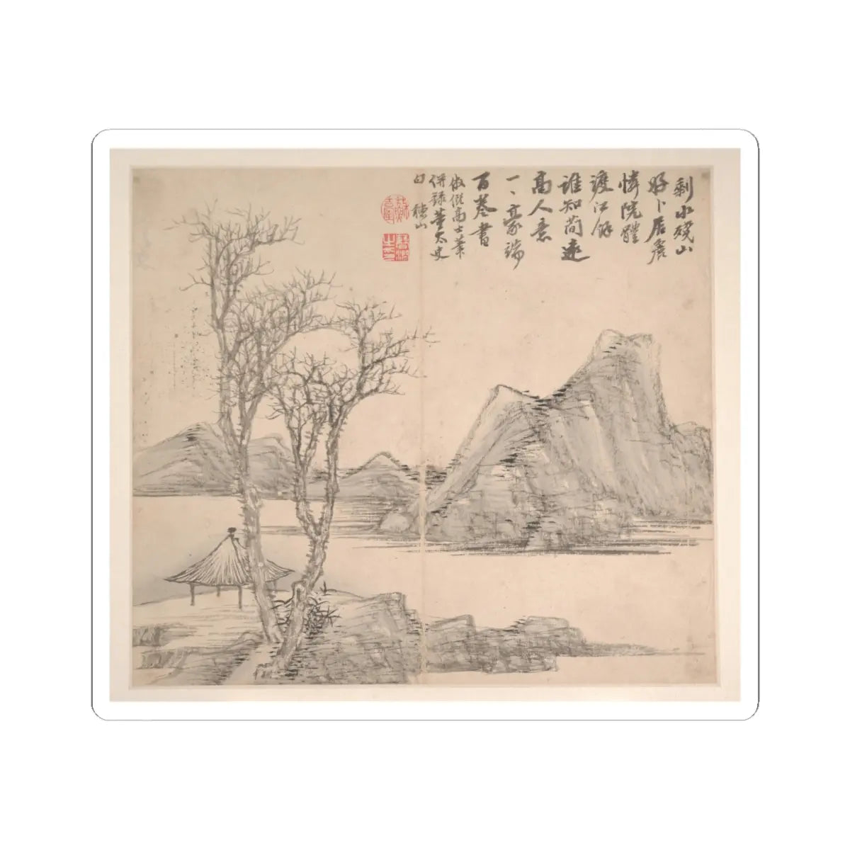 Cao Jian - Landscapes in the Styles of Various Artists - dated 1716 v6 - STICKER Vinyl Kiss-Cut Decal