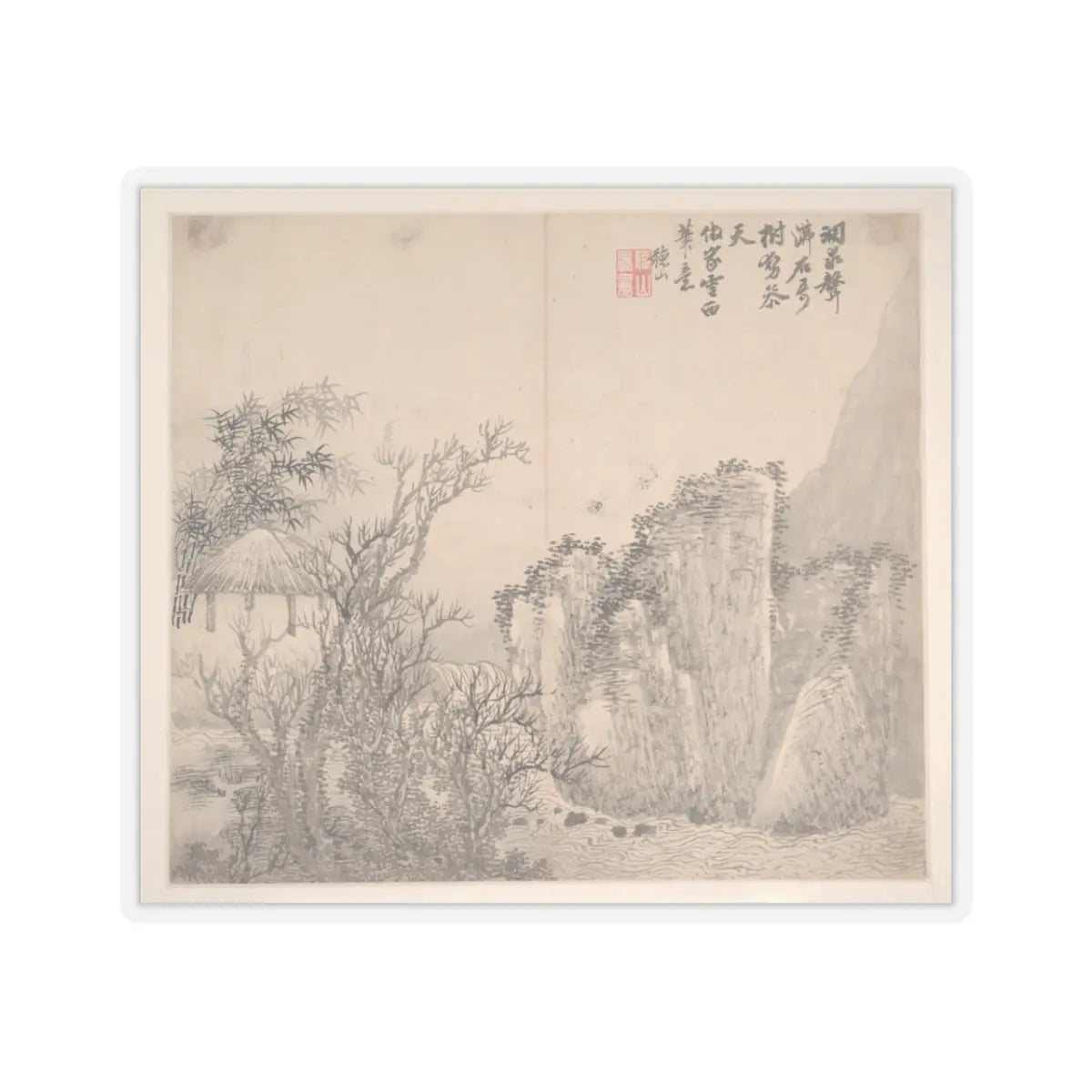 Cao Jian - Landscapes in the Styles of Various Artists - dated 1716 v8 - STICKER Vinyl Kiss-Cut Decal