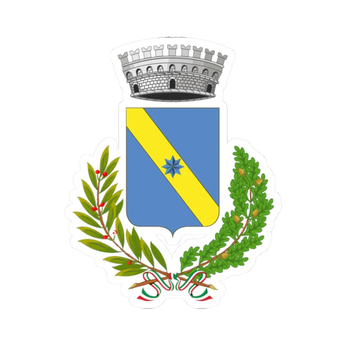 Capannoli-Stemma (Italy) (Coat of Arms) STICKER Vinyl Kiss-Cut Decal 2 Inch White - The Sticker Space