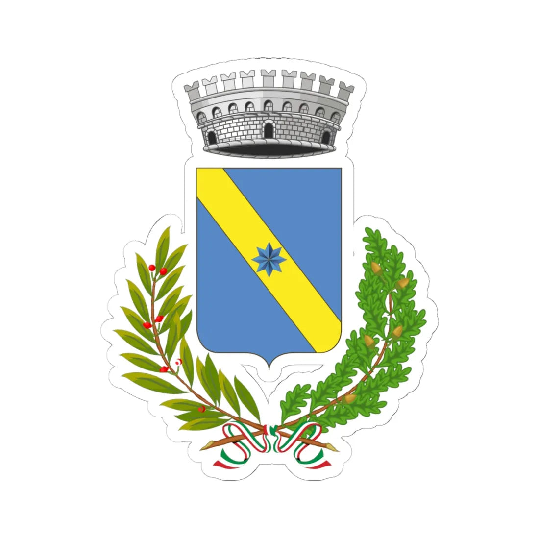 Capannoli-Stemma (Italy) (Coat of Arms) STICKER Vinyl Kiss-Cut Decal 6 Inch White - The Sticker Space