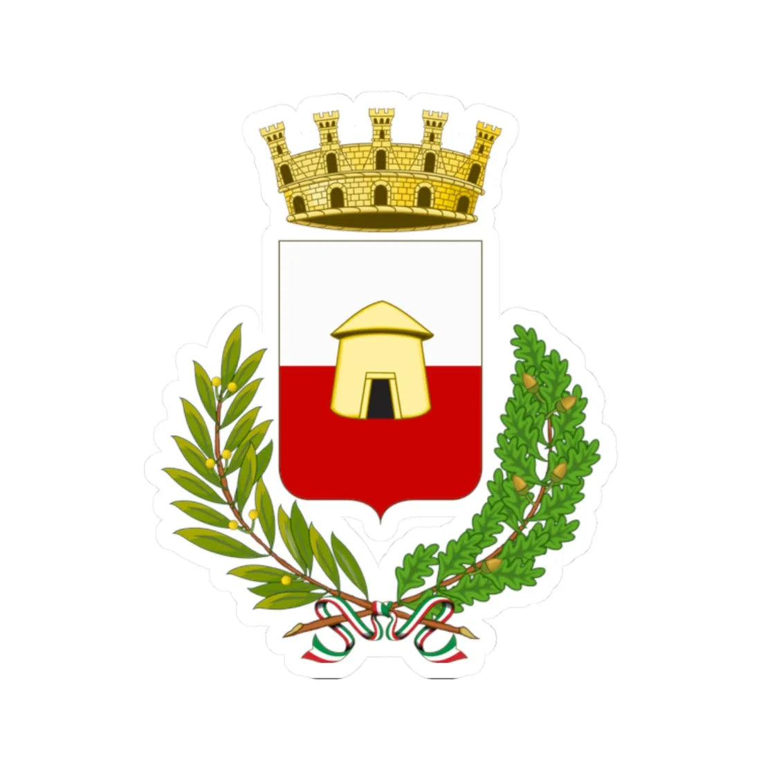 Capannori-Stemma (Italy) (Coat of Arms) STICKER Vinyl Kiss-Cut Decal 2 Inch White - The Sticker Space