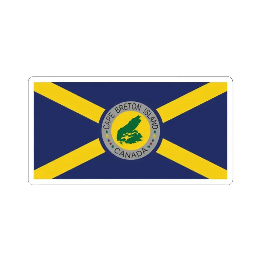 Cape Breton Island Flag Original Blue Flag (Canada) STICKER Vinyl Kiss-Cut Decal 2 Inch White - The Sticker Space