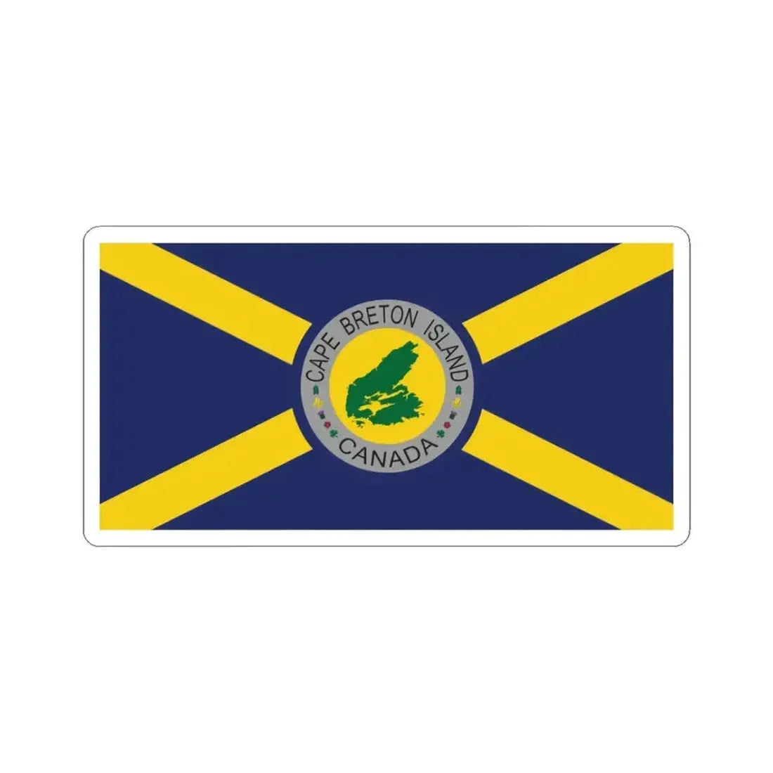 Cape Breton Island Flag Original Blue Flag (Canada) STICKER Vinyl Kiss-Cut Decal 3 Inch White - The Sticker Space