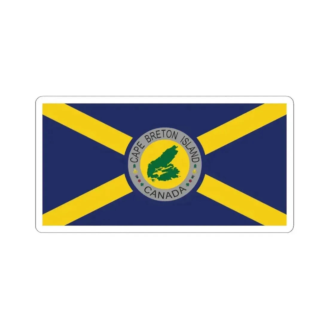 Cape Breton Island Flag Original Blue Flag (Canada) STICKER Vinyl Kiss-Cut Decal 4 Inch White - The Sticker Space