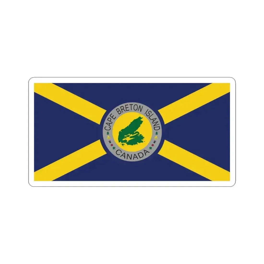 Cape Breton Island Flag Original Blue Flag (Canada) STICKER Vinyl Kiss-Cut Decal 6 Inch White - The Sticker Space