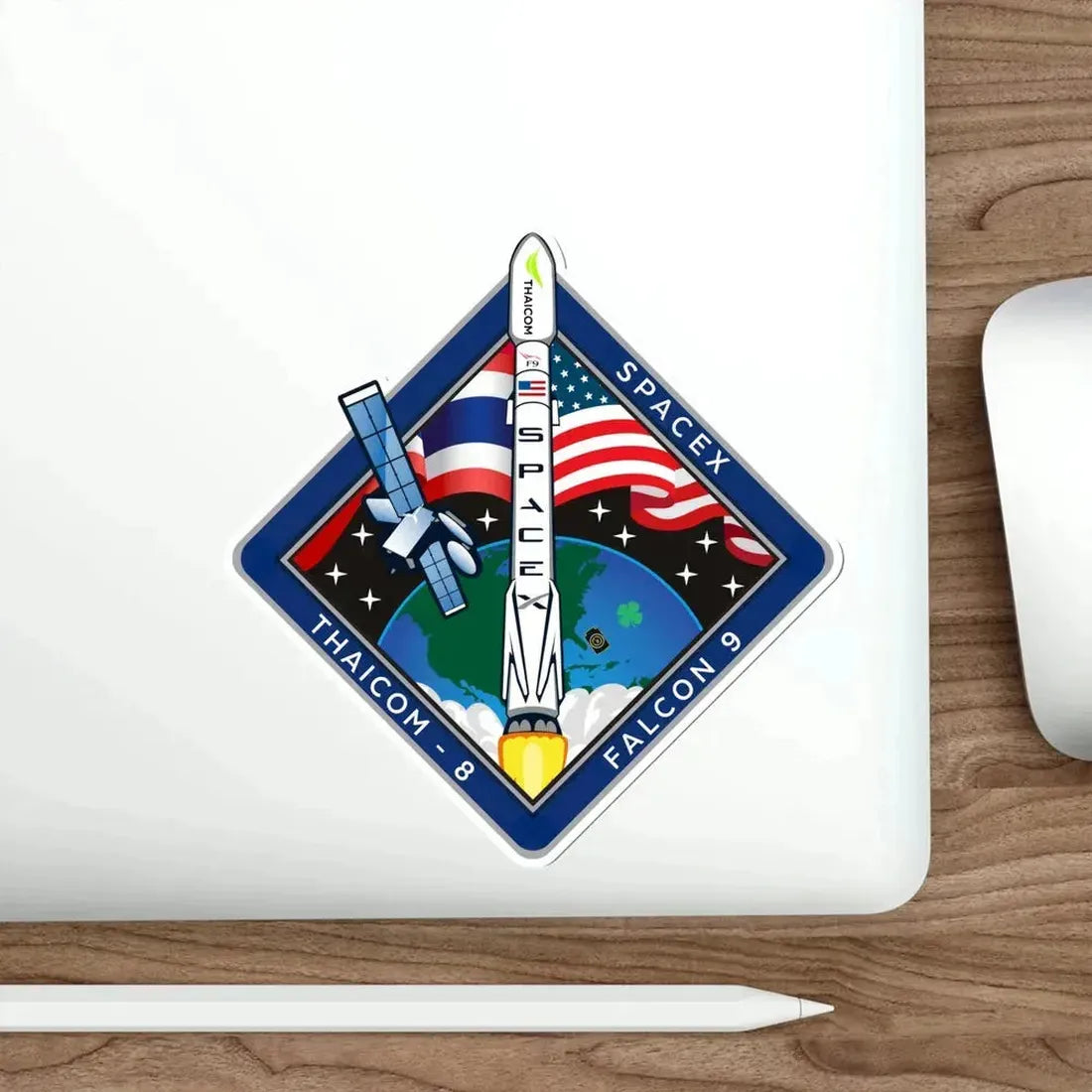 Cape Canaveral Air Force Station Falcon 9 Thaicom 8 (SpaceX) STICKER Vinyl Die-Cut Decal - The Sticker Space
