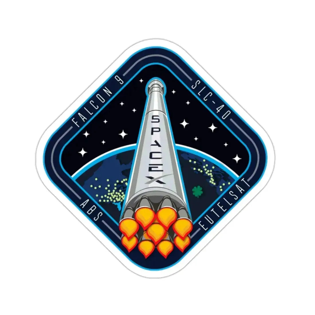 Cape Canaveral Eutelsat 115 West B Falcon 9 Mission (SpaceX) STICKER Vinyl Die-Cut Decal 2 Inch - The Sticker Space
