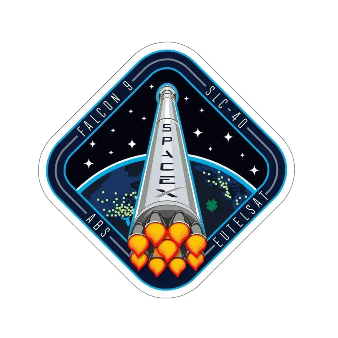 Cape Canaveral Eutelsat 115 West B Falcon 9 Mission (SpaceX) STICKER Vinyl Die-Cut Decal 6 Inch - The Sticker Space
