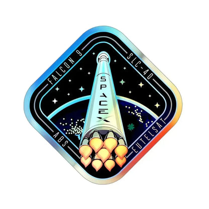 Cape Canaveral SpaceX Eutelsat 115 West B Falcon 9 Mission (SpaceX) Holographic STICKER Die-Cut Vinyl Decal 3 Inch - The Sticker Space