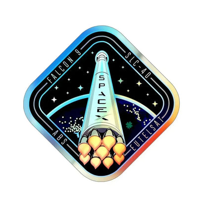 Cape Canaveral SpaceX Eutelsat 115 West B Falcon 9 Mission (SpaceX) Holographic STICKER Die-Cut Vinyl Decal 5 Inch - The Sticker Space