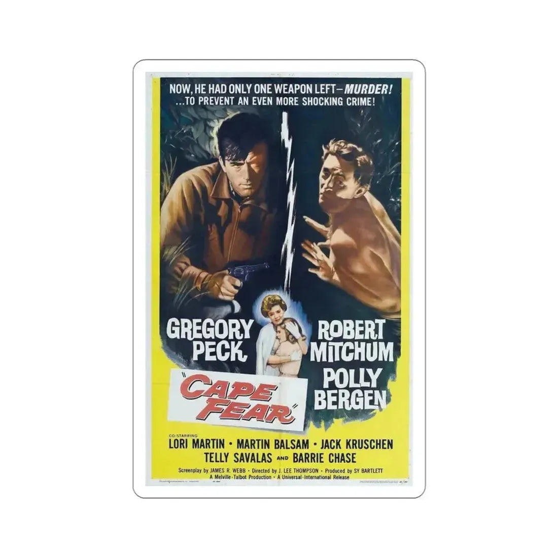 Cape Fear 1962 Movie Poster STICKER Vinyl Die-Cut Decal 4 Inch - The Sticker Space