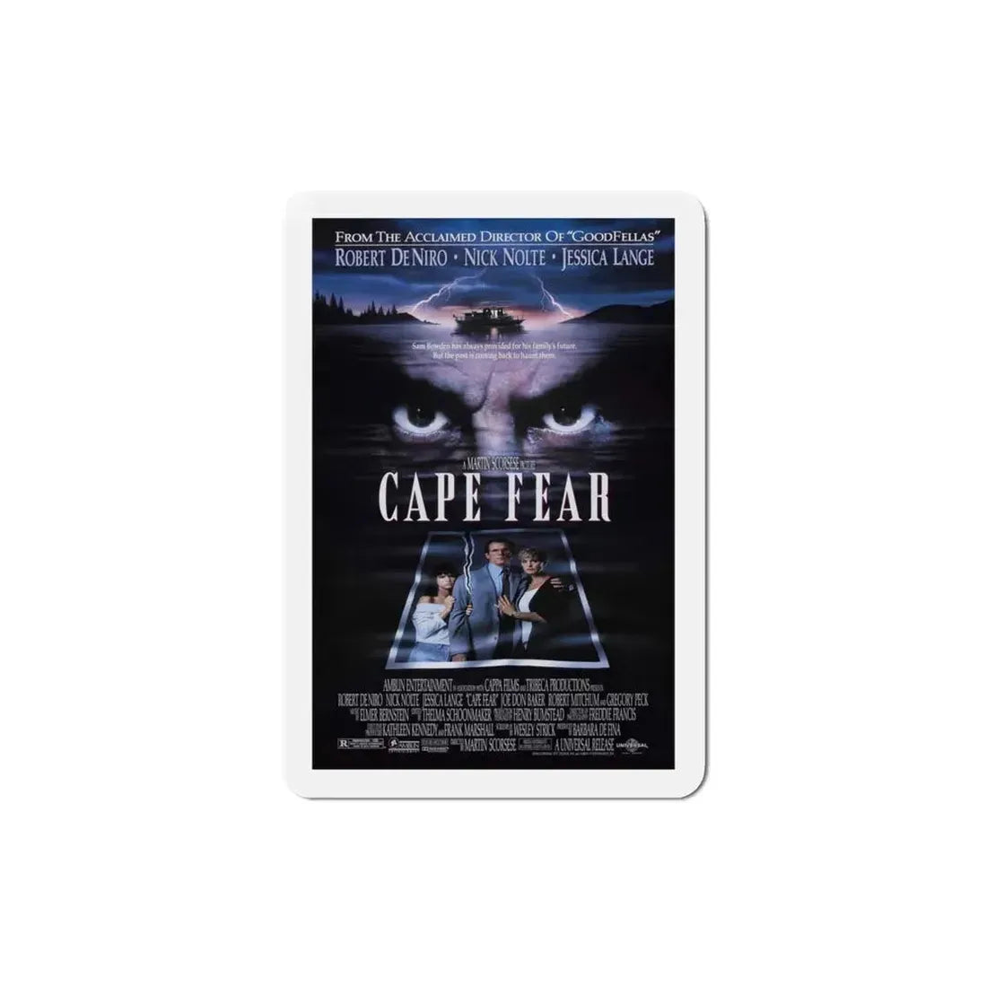 Cape Fear 1991 Movie Poster Refrigerator Magnet 4 Inch - The Sticker Space