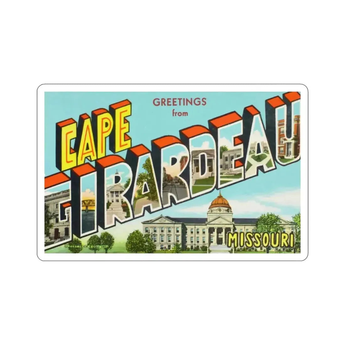 Cape Girardeau Missouri (Greeting Cards) STICKER Vinyl Die-Cut Decal - The Sticker Space